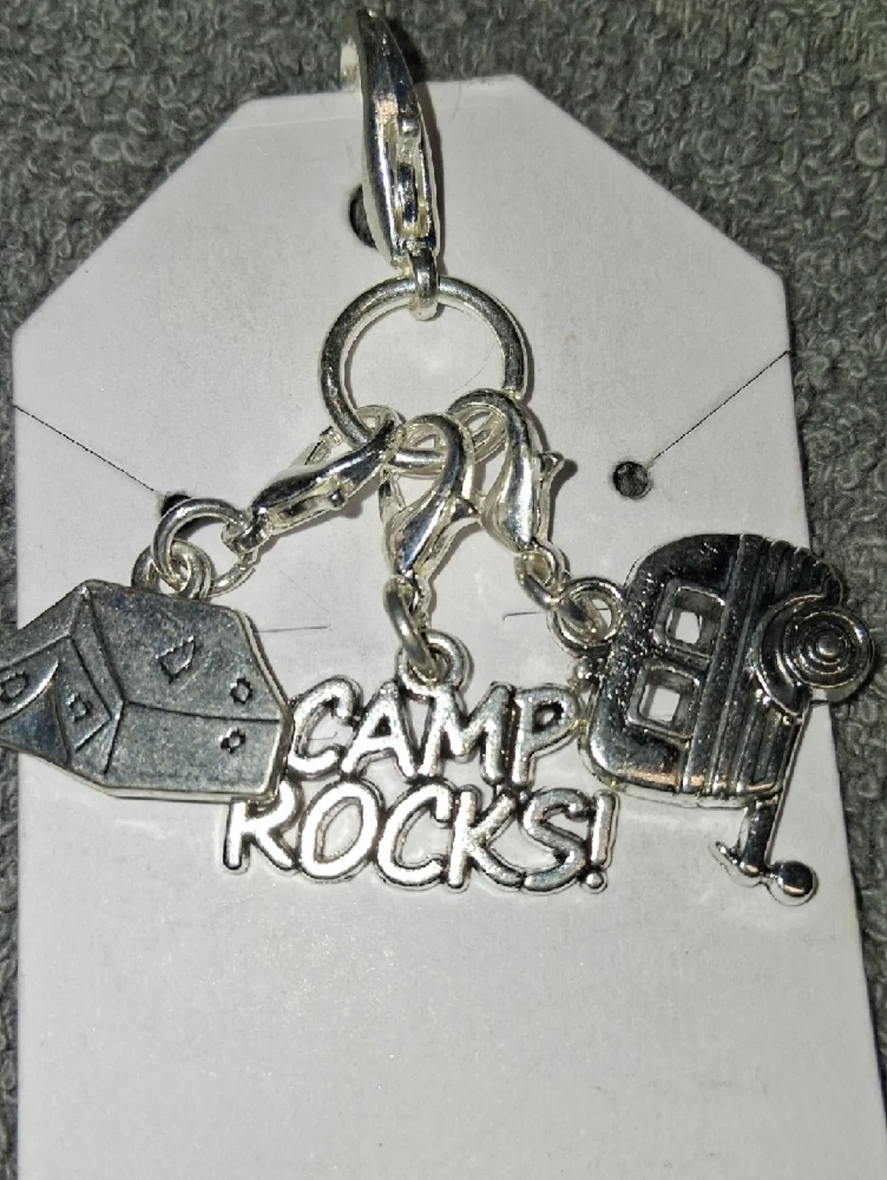 Silver 'Camp Rocks!' Keycharm - Picture 2 of 5